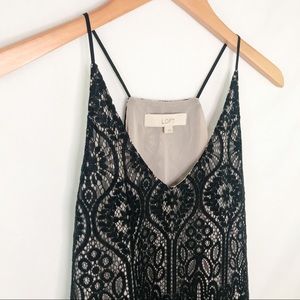 Ann Taylor LOFT Black Lace Racerback Strappy Tank